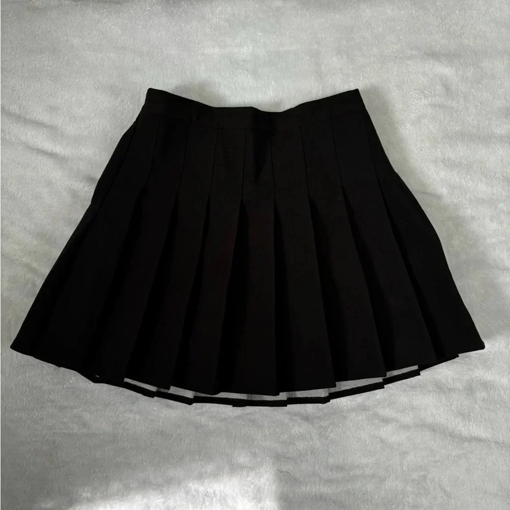 Pleated Mini Skirt with Shorts Black‎ Schoolgirl Cosplay Skater